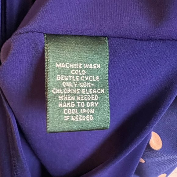 Ralph Lauren Blue and Beige Polka Dot Ruched Maxi Dress - Picture 4 of 6